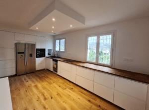 Top Before &Amp; After Remodeling Projects Gallery 25 Euro kitchen cabinet with clean and modern countertop and cabinet doors in Nashville installed by Tura Renovation contractors