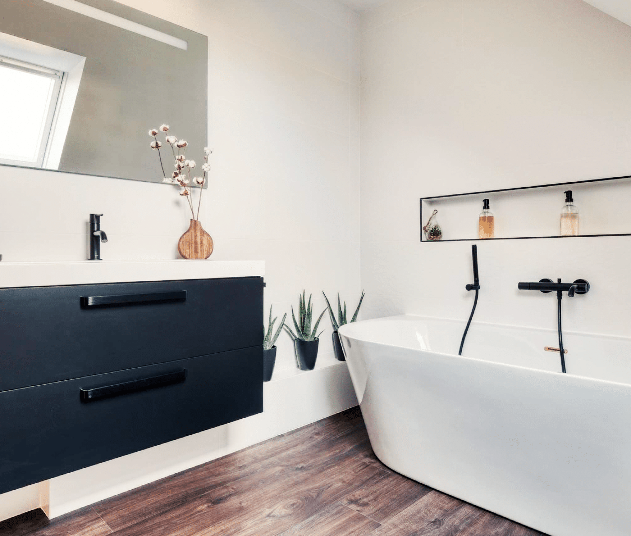 Contemporary Bathroom Black And White