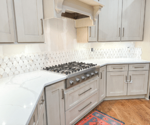 Projects 15 Kitchen Facelift | New Countertop | Scallop & Fishscale Mosaic Tile Kitchen Facelift with New Countertop, Full Refresh & Makeover | Scallop & Fishscale ceramic backsplash tile | Tura Renovation Nashville, Tn